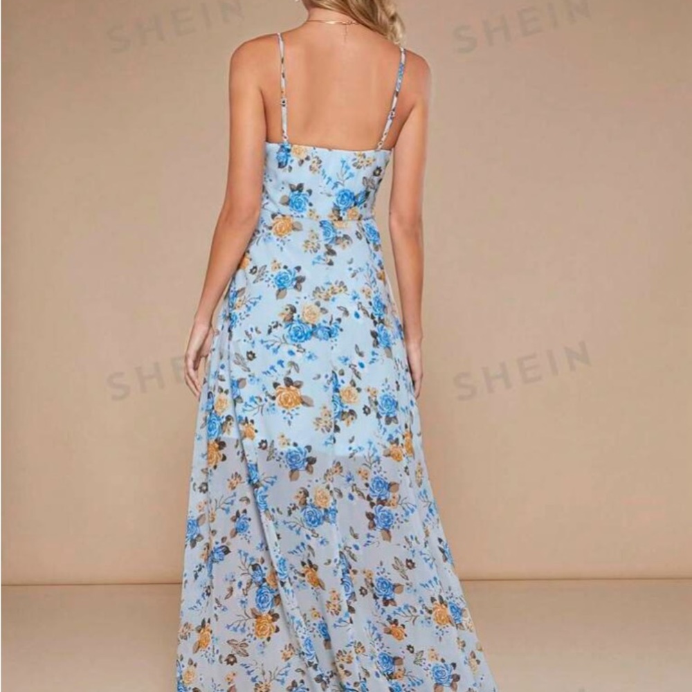 Floral print ruffle trim cami dress Large - Picture 2 of 4